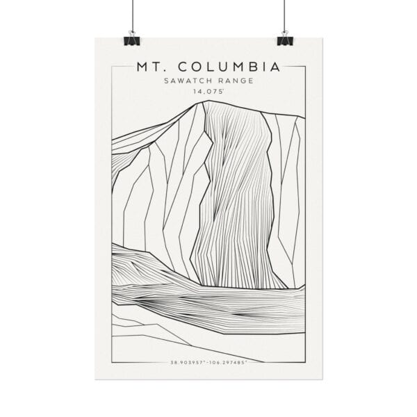 Colorado 14ers: MT. COLUMBIA: Textured Watercolor Matte Posters - Image 6