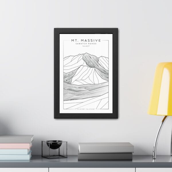 Colorado 14ers: MT. MASSIVE: Framed Poster - Image 3