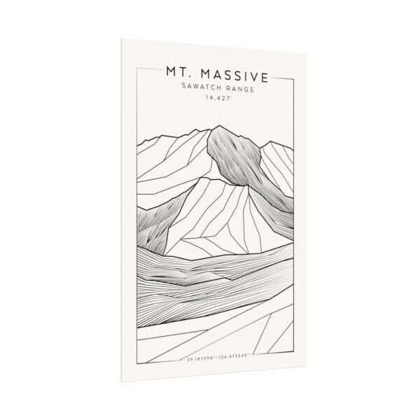 Colorado 14ers: MT. MASSIVE: Textured Watercolor Matte Posters - Image 7