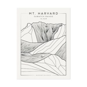 Colorado 14ers: MT. HARVARD: Textured Watercolor Matte Posters