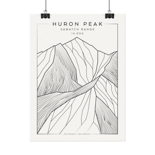 Colorado 14ers: HURON PEAK: Textured Watercolor Matte Posters - Image 2