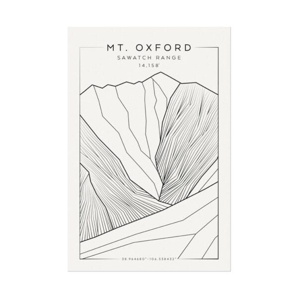 Colorado 14ers: MT. OXFORD: Textured Watercolor Matte Posters - Image 5