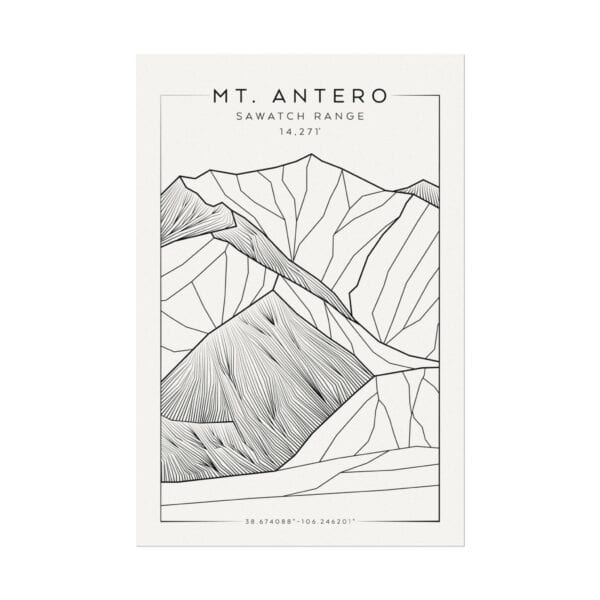 Colorado 14ers: MT. ANTERO: Textured Watercolor Matte Posters - Image 5