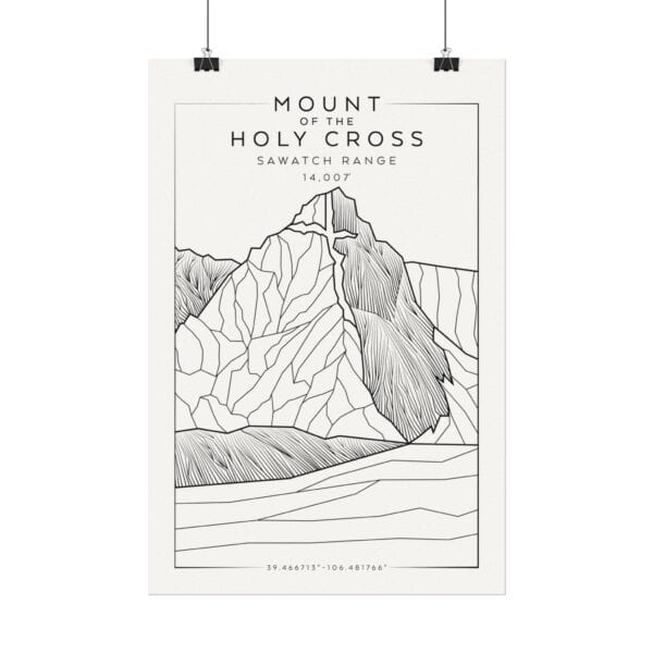 Colorado 14ers: MOUNT of the HOLY CROSS: Textured Watercolor Matte Posters - Image 6