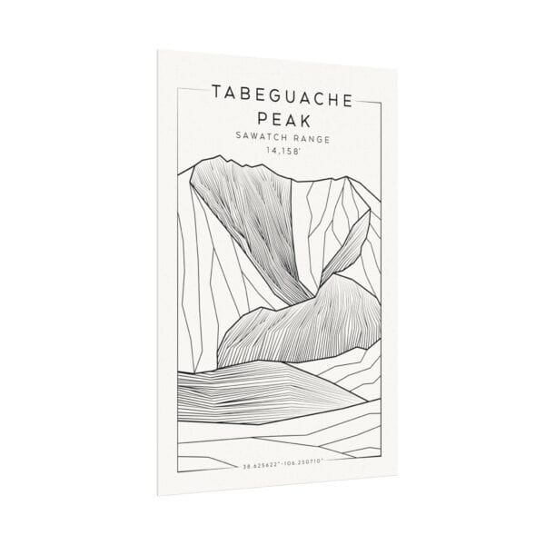 Colorado 14ers: TABEGUACHE PEAK: Textured Watercolor Matte Posters - Image 7