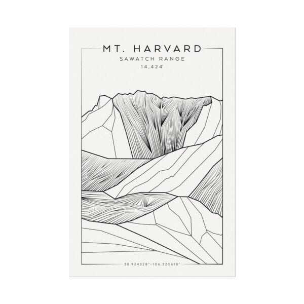 Colorado 14ers: MT. HARVARD: Textured Watercolor Matte Posters - Image 5