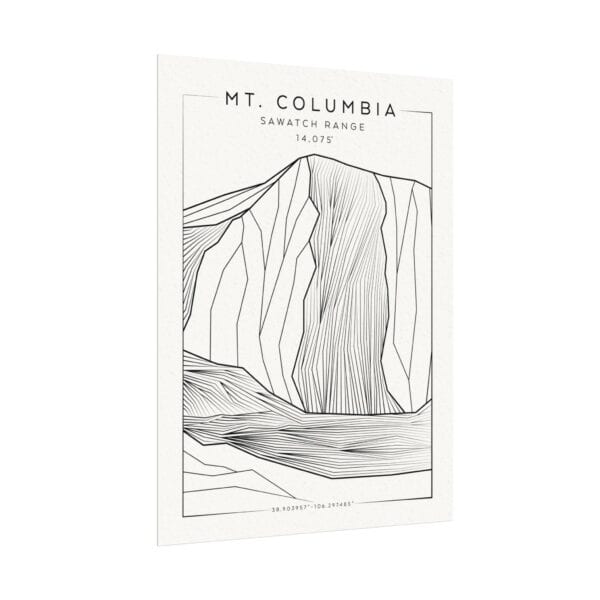 Colorado 14ers: MT. COLUMBIA: Textured Watercolor Matte Posters - Image 3