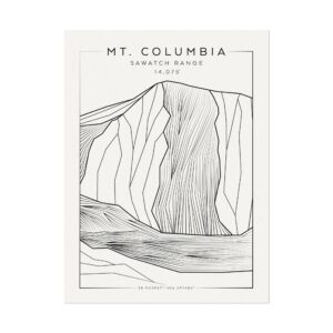 Colorado 14ers: MT. COLUMBIA: Textured Watercolor Matte Posters