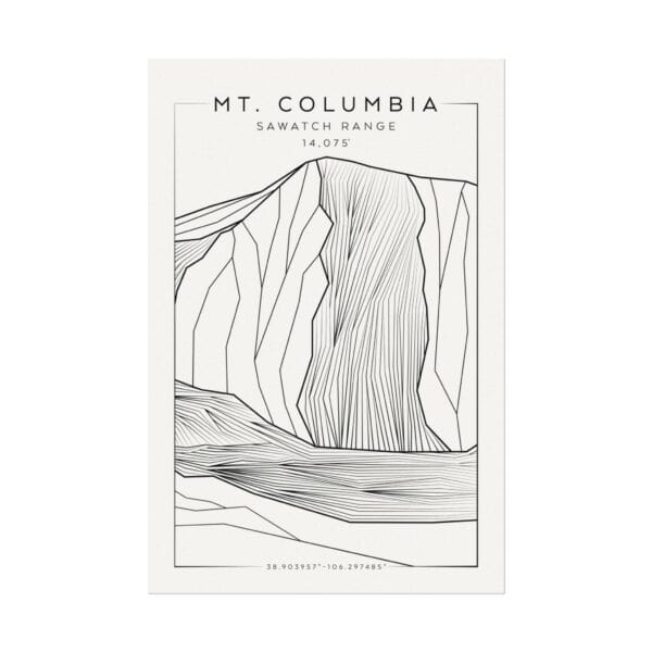 Colorado 14ers: MT. COLUMBIA: Textured Watercolor Matte Posters - Image 5