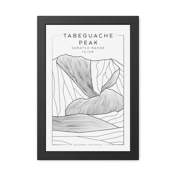 Colorado 14ers: TABEGUACHE PEAK: Framed Poster
