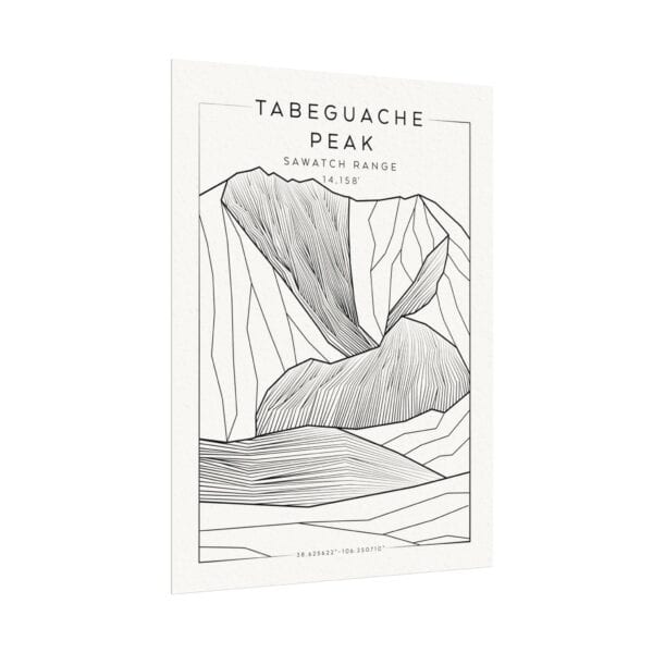Colorado 14ers: TABEGUACHE PEAK: Textured Watercolor Matte Posters - Image 3