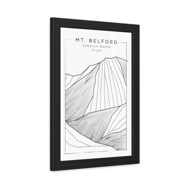 Colorado 14ers: MT. BELFORD: Framed Poster - Image 2