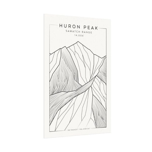 Colorado 14ers: HURON PEAK: Textured Watercolor Matte Posters - Image 7