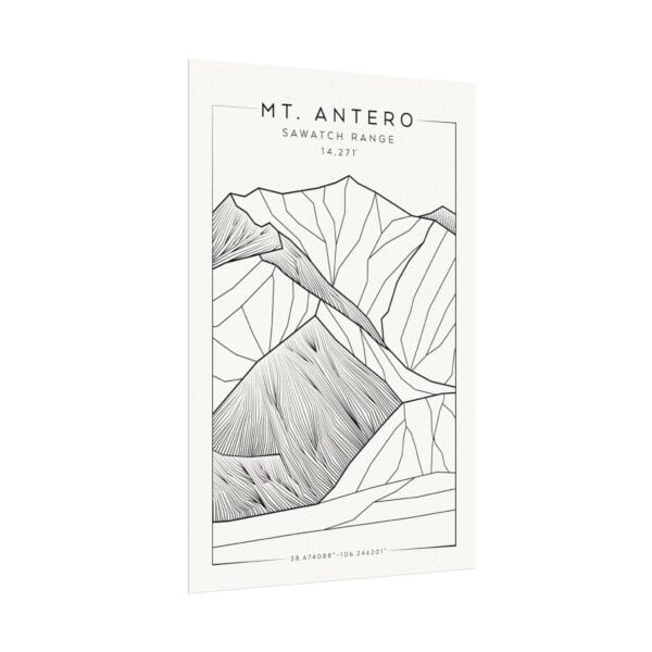 Colorado 14ers: MT. ANTERO: Textured Watercolor Matte Posters - Image 7
