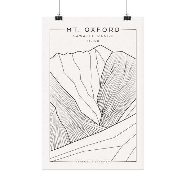 Colorado 14ers: MT. OXFORD: Textured Watercolor Matte Posters - Image 6