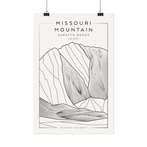 Colorado 14ers: MISSOURI MOUNTAIN: Textured Watercolor Matte Posters - Image 6