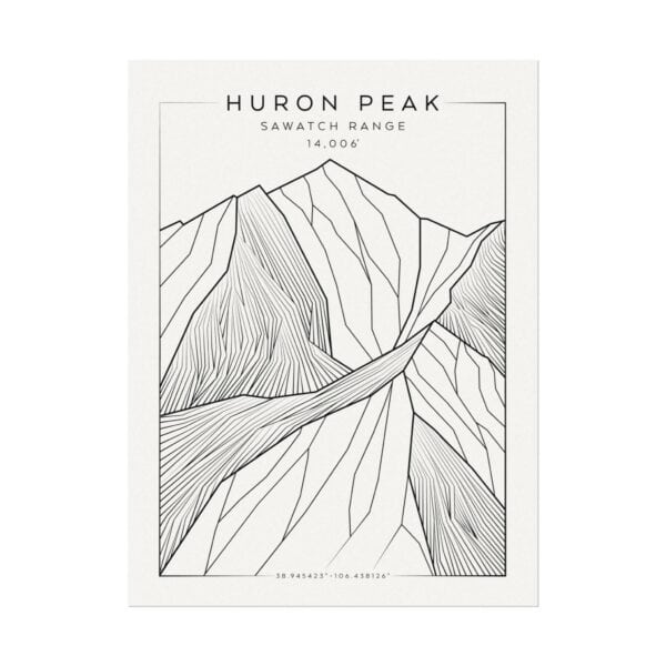 Colorado 14ers: HURON PEAK: Textured Watercolor Matte Posters