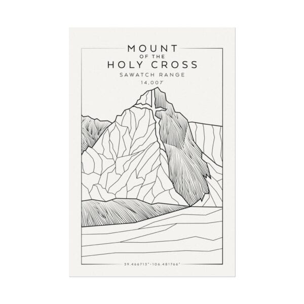Colorado 14ers: MOUNT of the HOLY CROSS: Textured Watercolor Matte Posters - Image 5