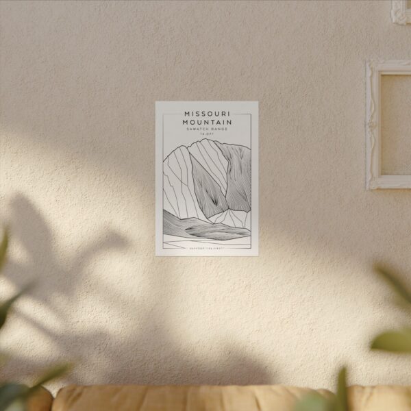 Colorado 14ers: MISSOURI MOUNTAIN: Textured Watercolor Matte Posters - Image 8