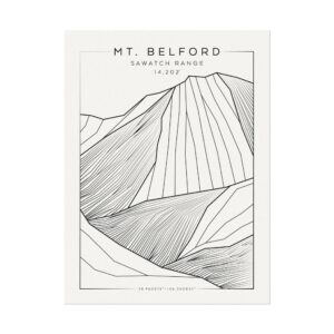 Colorado 14ers: MT. BELFORD: Textured Watercolor Matte Posters