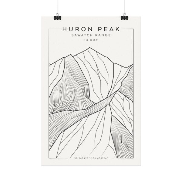 Colorado 14ers: HURON PEAK: Textured Watercolor Matte Posters - Image 6