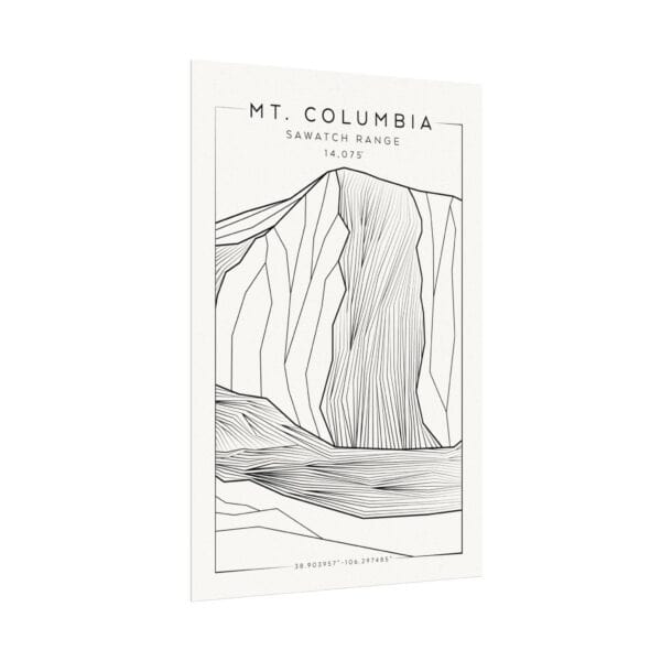 Colorado 14ers: MT. COLUMBIA: Textured Watercolor Matte Posters - Image 7