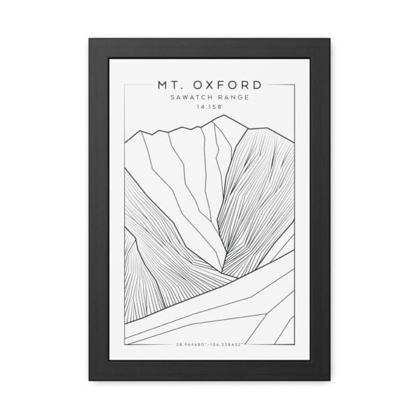 Colorado 14ers: MT. OXFORD: Framed Poster
