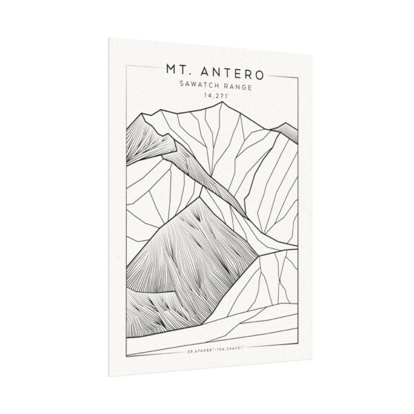 Colorado 14ers: MT. ANTERO: Textured Watercolor Matte Posters - Image 3