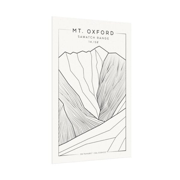 Colorado 14ers: MT. OXFORD: Textured Watercolor Matte Posters - Image 7