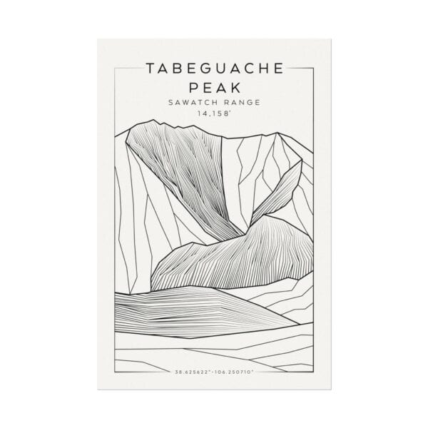 Colorado 14ers: TABEGUACHE PEAK: Textured Watercolor Matte Posters - Image 5