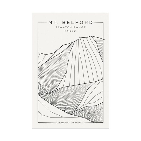 Colorado 14ers: MT. BELFORD: Textured Watercolor Matte Posters - Image 5