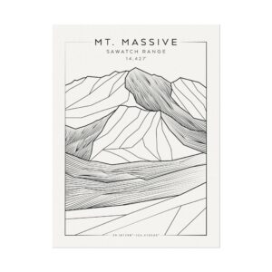 Colorado 14ers: MT. MASSIVE: Textured Watercolor Matte Posters