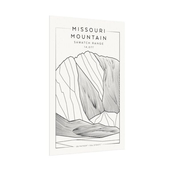Colorado 14ers: MISSOURI MOUNTAIN: Textured Watercolor Matte Posters - Image 7