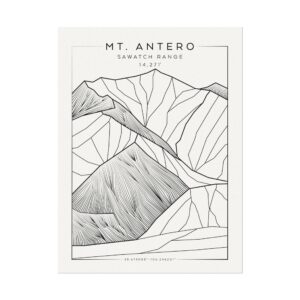 Colorado 14ers: MT. ANTERO: Textured Watercolor Matte Posters