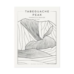 Colorado 14ers: TABEGUACHE PEAK: Textured Watercolor Matte Posters