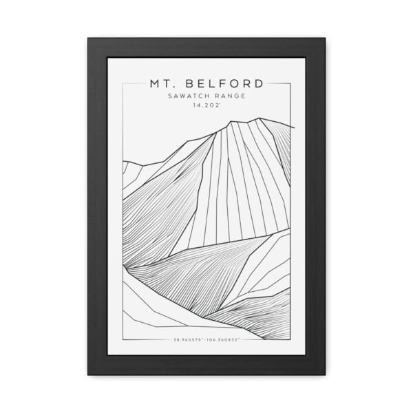 Colorado 14ers: MT. BELFORD: Framed Poster