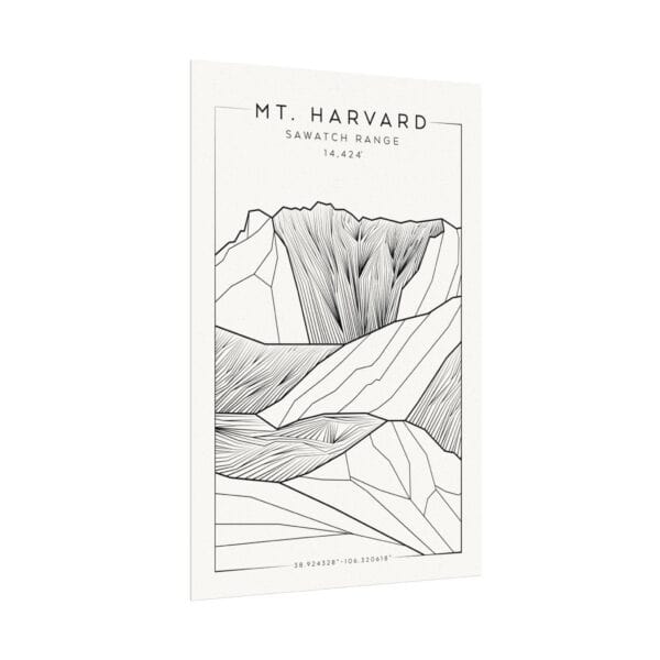Colorado 14ers: MT. HARVARD: Textured Watercolor Matte Posters - Image 7