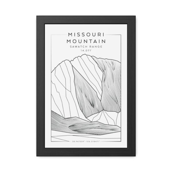 Colorado 14ers: MISSOURI MOUNTAIN: Framed Poster