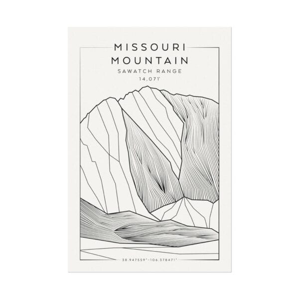 Colorado 14ers: MISSOURI MOUNTAIN: Textured Watercolor Matte Posters - Image 5