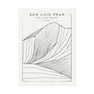 Colorado 14ers: SAN LUIS PEAK: Textured Watercolor Matte Posters