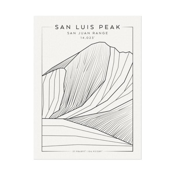 Colorado 14ers: SAN LUIS PEAK: Textured Watercolor Matte Posters
