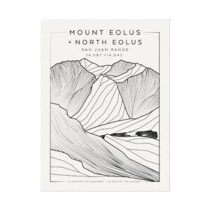 Colorado 14ers: MOUNT EOLUS + NORTH EOLUS: Textured Watercolor Matte Posters