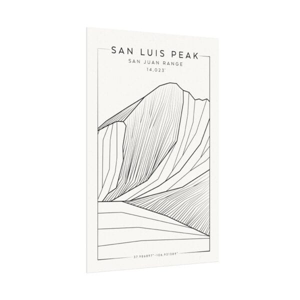 Colorado 14ers: SAN LUIS PEAK: Textured Watercolor Matte Posters - Image 7