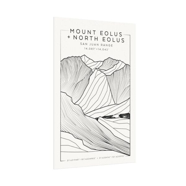 Colorado 14ers: MOUNT EOLUS + NORTH EOLUS: Textured Watercolor Matte Posters - Image 7