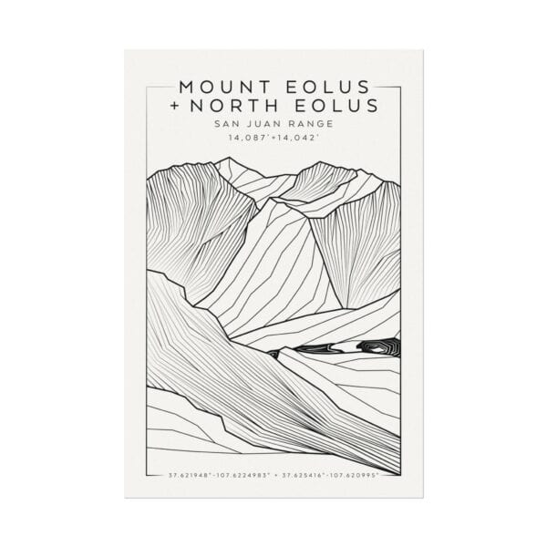 Colorado 14ers: MOUNT EOLUS + NORTH EOLUS: Textured Watercolor Matte Posters - Image 5