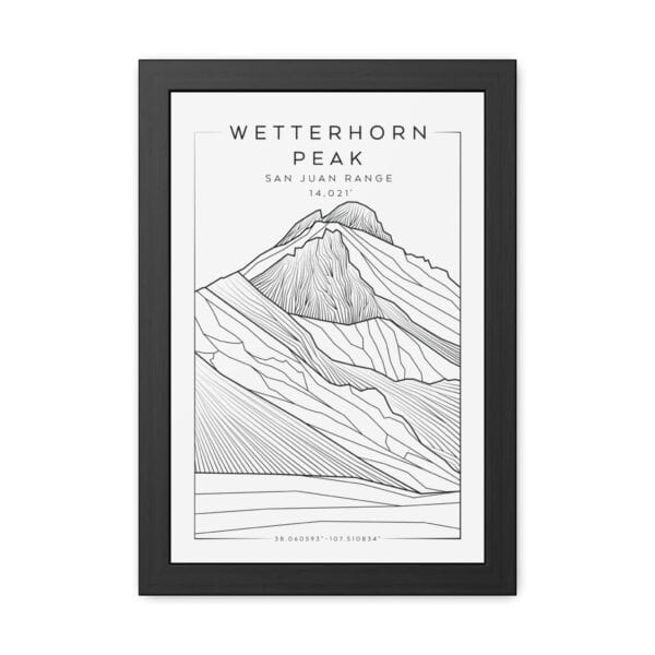 Colorado 14ers: WETTERHORN PEAK: Framed Poster