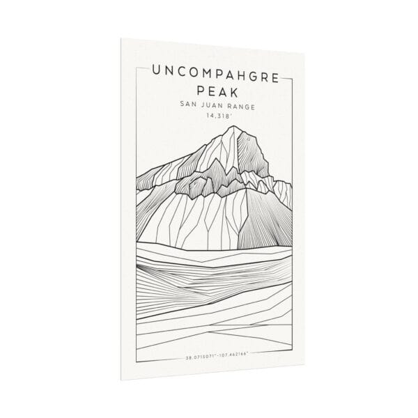 Colorado 14ers: UNCOMPAHGRE PEAK: Textured Watercolor Matte Posters - Image 7