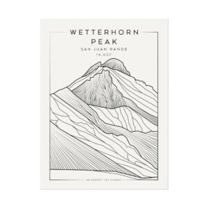 Colorado 14ers: WETTERHORN PEAK: Textured Watercolor Matte Posters