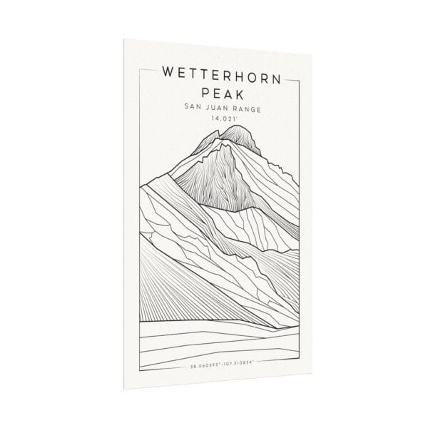 Colorado 14ers: WETTERHORN PEAK: Textured Watercolor Matte Posters - Image 7