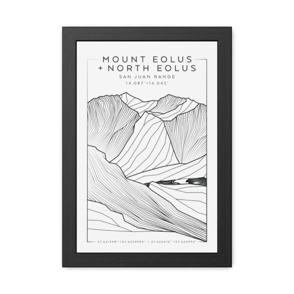 Colorado 14ers: MOUNT EOLUS + NORTH EOLUS: Framed Poster
